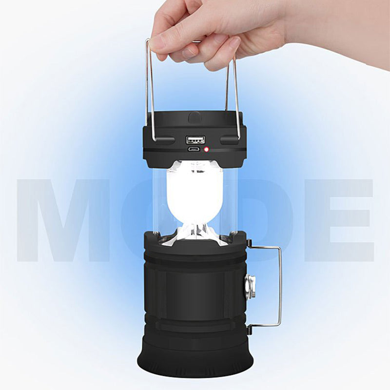 Solcellsdriven infällbar campinglampa