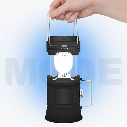 Solcellsdriven infällbar campinglampa