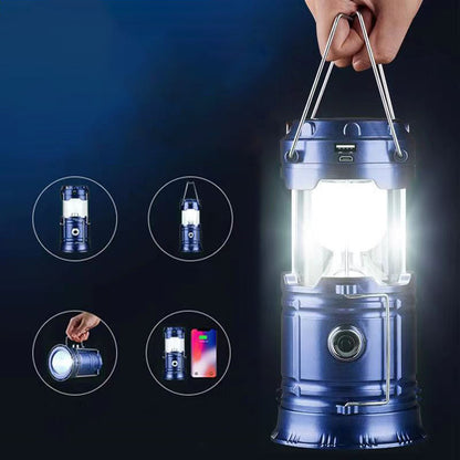 Solcellsdriven infällbar campinglampa