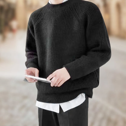 Men's Solid Pullover Round Neck Sweater