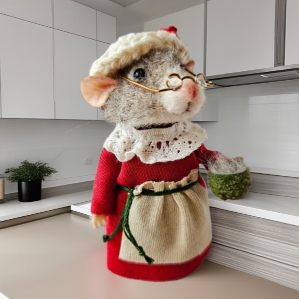 🎉HETA FÖRSÄLJNINGEN 49% rabatt🎄Söt Nålfiltad Mus för Dekoration