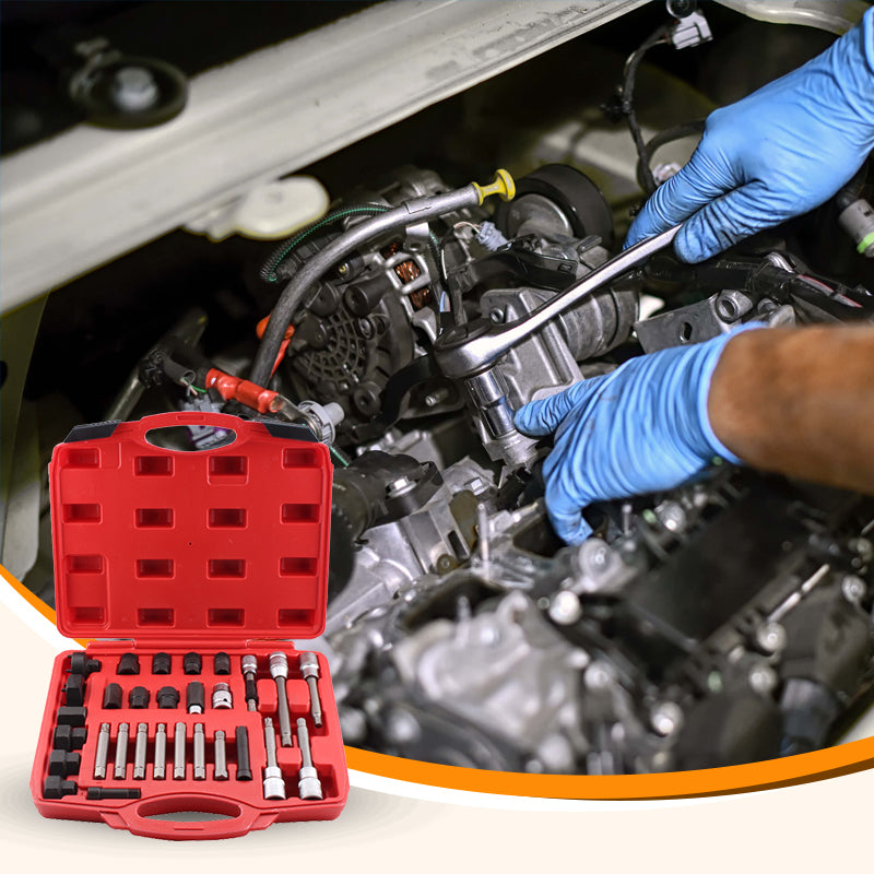 🔧Super helper🔥Verktygssats för borttagning av generatorremskiva med organisatör