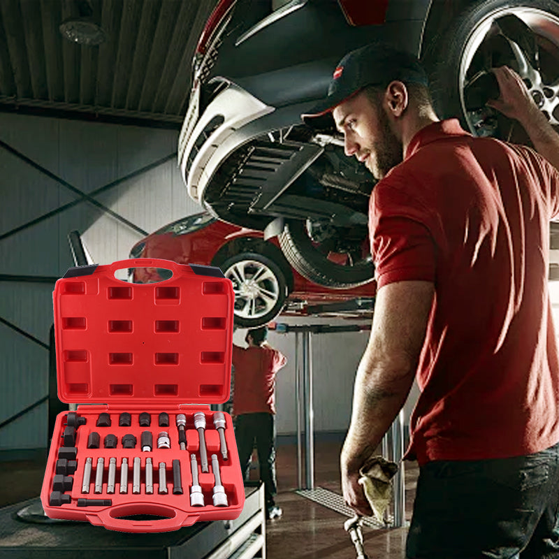 🔧Super helper🔥Verktygssats för borttagning av generatorremskiva med organisatör