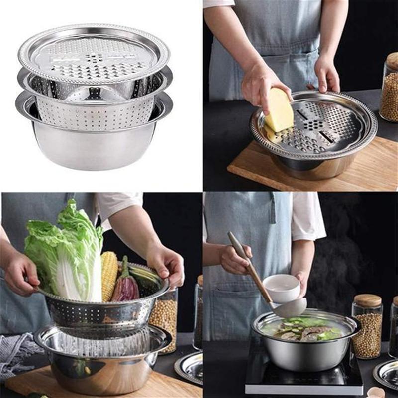 Multifunktionellt handfat i rostfritt stål🥒🥕🥔🍠