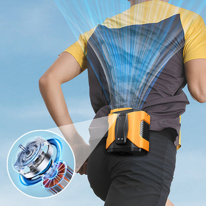 【🌞Sommarvaror för utomhusbruk】6000mAh multifunktionell kylfläkt för midjan med 100🧊 hastigheter och ficklampa