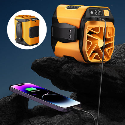 【🌞Sommarvaror för utomhusbruk】6000mAh multifunktionell kylfläkt för midjan med 100🧊 hastigheter och ficklampa