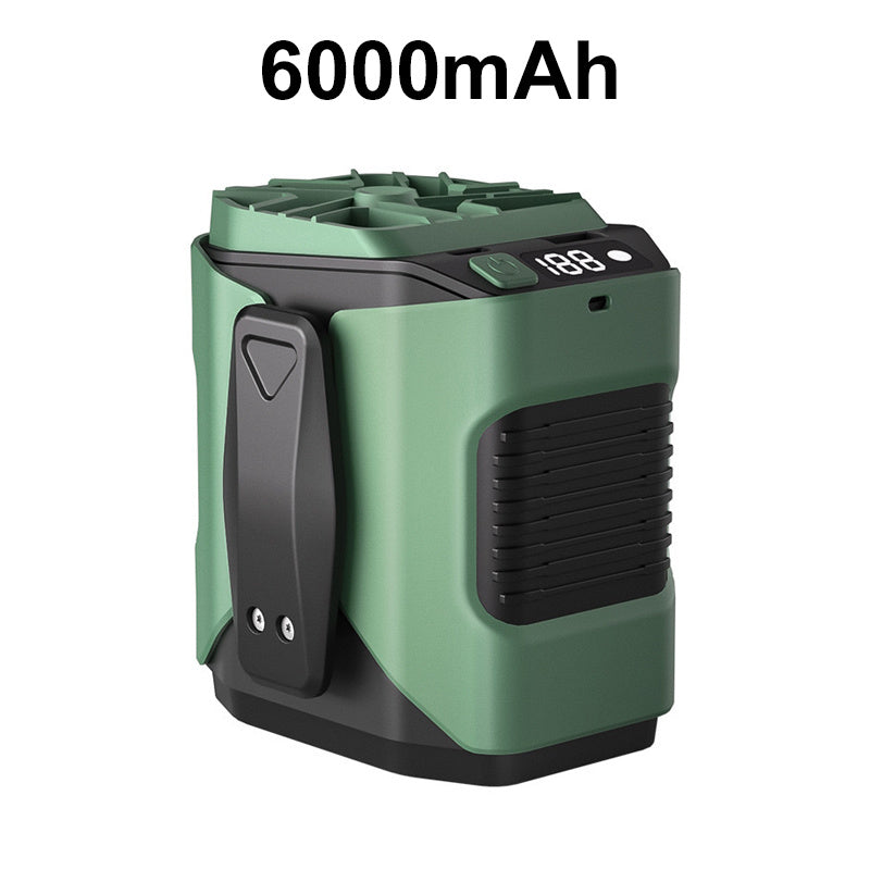 【🌞Sommarvaror för utomhusbruk】6000mAh multifunktionell kylfläkt för midjan med 100🧊 hastigheter och ficklampa