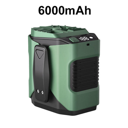 【🌞Sommarvaror för utomhusbruk】6000mAh multifunktionell kylfläkt för midjan med 100🧊 hastigheter och ficklampa