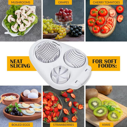 🔥Ny 3-i-1 Multifunktionell grönsaksskärare Fancy Split Egg Slicer Egg Slicing and Dividing