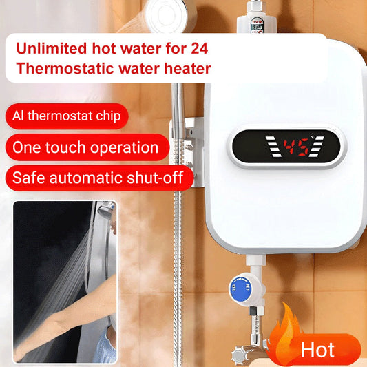 🎉【Fri frakt】2026 Nya produkter Rea✨Duschvärmare 3500 W med LCD-display, 3 sekunders uppvärmningstid, ÄKTA system för konstant temperatur för badrum, fritidshus och hotell