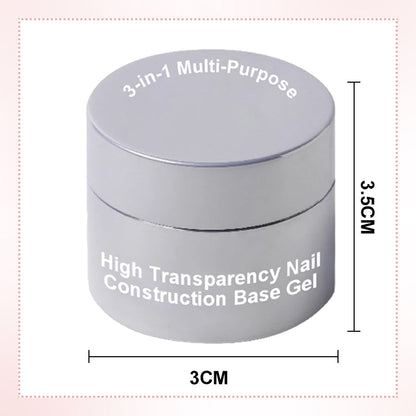 ✨️💅3-in-1 Mångsidig Hög Transparent Nagelbygg Base Gel