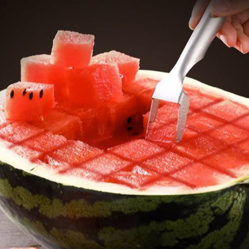 🥳 Köp 1 få 1 gratis✨2 i 1 Fruktskärare i rostfritt stål Gaffelskivare