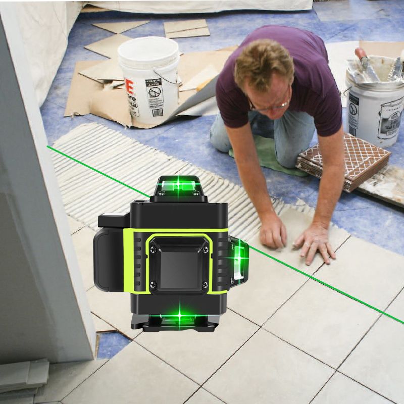 🔥16-linjig grön laserwaterpass med automatisk nivellering🎉