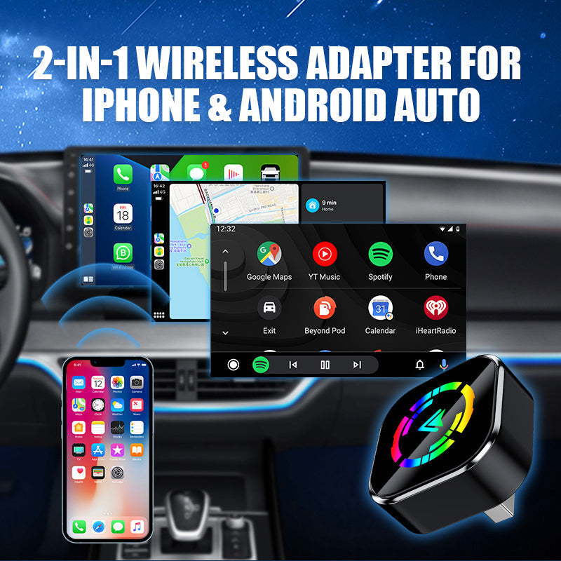 🔥2025 Hot Sale 50% rabatt🔥2-i-1 trådlös adapter för iPhone och Android Auto🎵