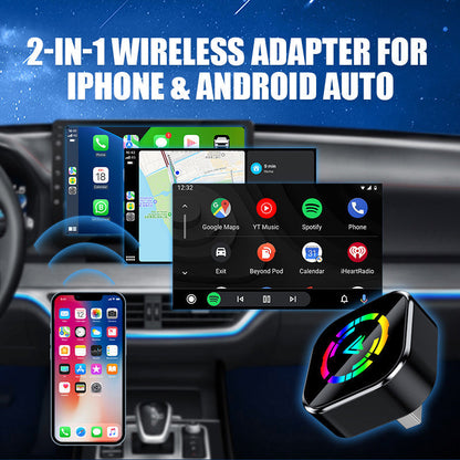 🔥2025 Hot Sale 50% rabatt🔥2-i-1 trådlös adapter för iPhone och Android Auto🎵