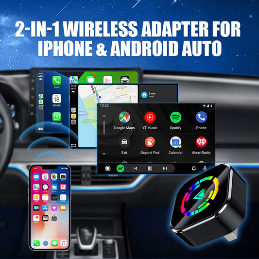 🔥2025 Hot Sale 50% rabatt🔥2-i-1 trådlös adapter för iPhone och Android Auto🎵