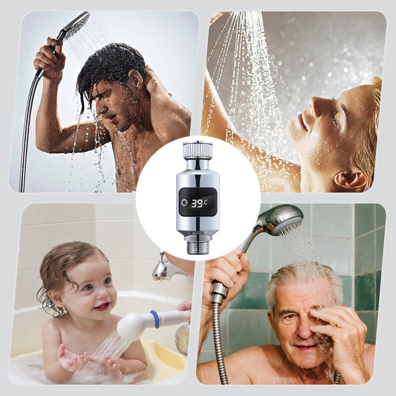 Mycket exakt LED-duschtermometer