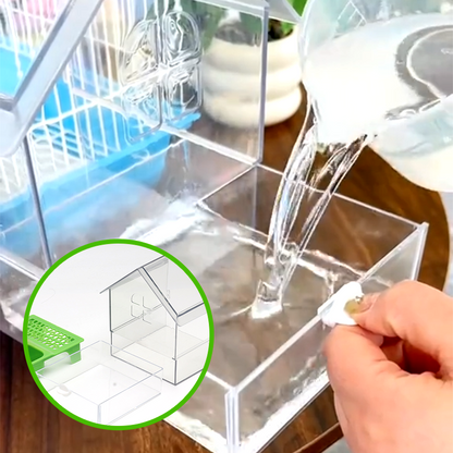 🔥Hängande transparent foderautomat för fågelbur