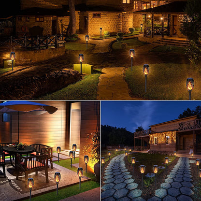 Utomhus Solcellsdrivna trädgårdsfacklor🔥⏳ Ju mer du köper, desto mer sparar du.