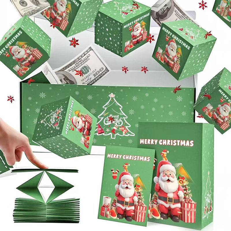 🎅 Pop Up Surprise Christmas Gift Boxes: Customized pop-up design, super eye-catching for holding small gifts, directly enhances the Christmas atmosphere!