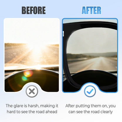 😎Fällbara solglasögon som kan bäras över vanliga glasögon – antireflexbehandling för bilkörning🚗☀️