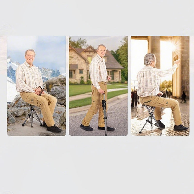 🔥2-in-1 Foldable Cane With Chair