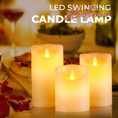 🕯️ 50 % RABATT NU! 🎄 Elektronisk ljusstake med svängbar LED-låga – skapar mysig & romantisk atmosfär – perfekt för middagar, fester och lugna kvällar ✨