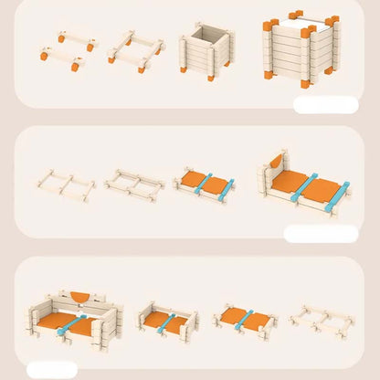 Pedagogiska träklossar（Trähusbyggklossar）