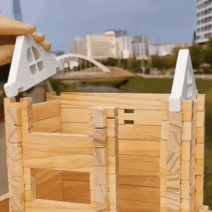 Pedagogiska träklossar（Trähusbyggklossar）