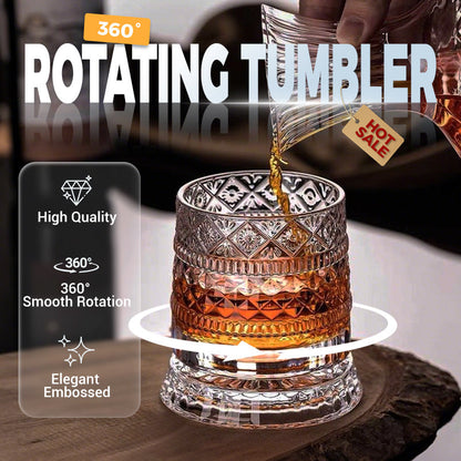 🥛💎 360° roterande whiskyglas