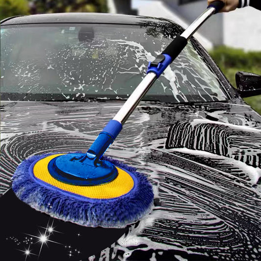 🚗 50 % RABATT NU! 🧽 Slitstark biltvättsmopp med lång, teleskopisk aluminiumhandtag ✨