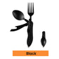 🍴 55% RABATT NU! 🏕️ 4-i-1 Hopfällbart Bestickset i Rostfritt Stål – Perfekt för Camping, Vandring & Resor 🎒