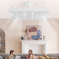 🌬️✨ Dubbel takfläkt med LED-ljus – modern design med fjärrkontroll för vardagsrum och sovrum