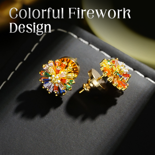 🎆 50% RABATT NU! ✨ Färgglada Fyrverkeri Stiftörhängen & Halsband Set – Kubisk Zirkonia, 18K Guldbelagt & Lättvikt – Perfekt Present För Alla Tillfällen 💎