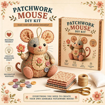 🎁Riktigt bra erbjudande🧵Handgjort sykit med vintage-mus i plysch