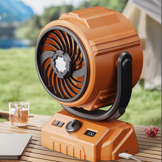 🌬️ 6-tums campingfläkt – 100 hastigheter, oscillerande & stort batteri – perfekt för tält, husbil & strömavbrott 🔋