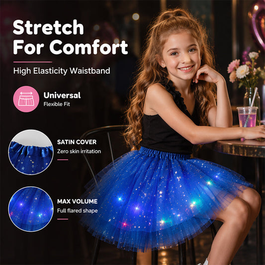💕Rea HÅL 50% 🌸Prinsessklänning med LED-lysande paljetter och stjärnigt mönster