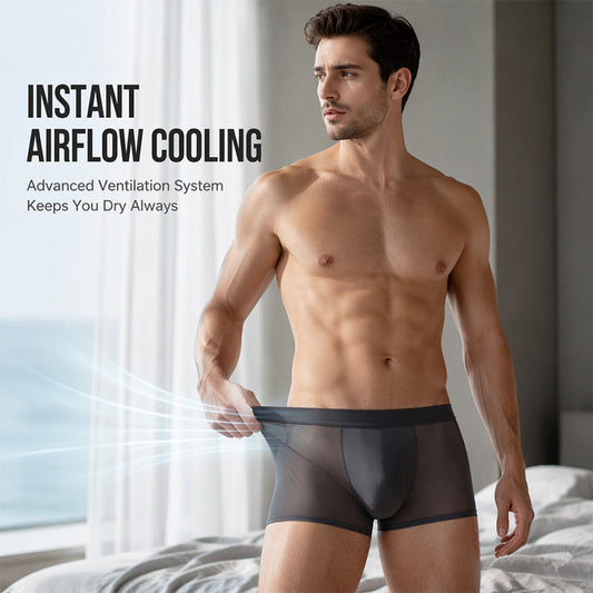 💥50% RABATT NU!🔥 Pro-Favorite ultratunna boxershorts för män med iskylning – andningsbara ❄️