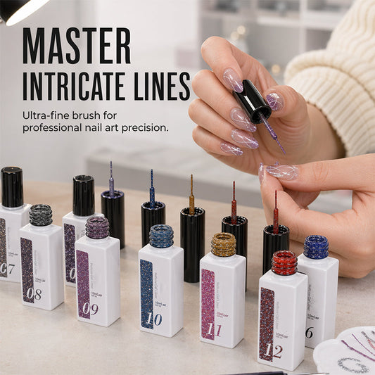 💅 50% RABATT NU! Reflekterande glitter gel nagellack – tunna penseln, hög pigmentering & 12 nyanser – håller i upp till 30 dagar – perfekt för bröllop, fest och tävlingskonst ✨💎