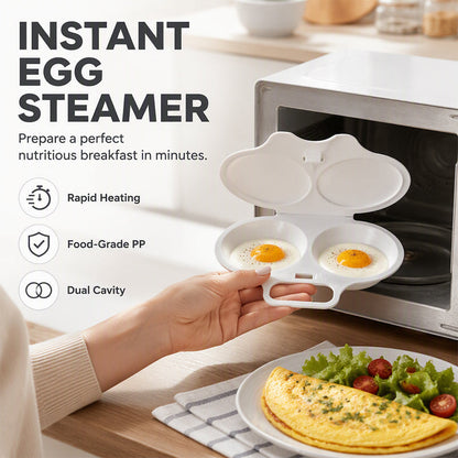 🥚 33% RABATT NU! 🔥 Smart äggpocherare för mikrovågsugn med lock – perfekta pocherade ägg på några minuter – snabb och fettfri frukost 🍳