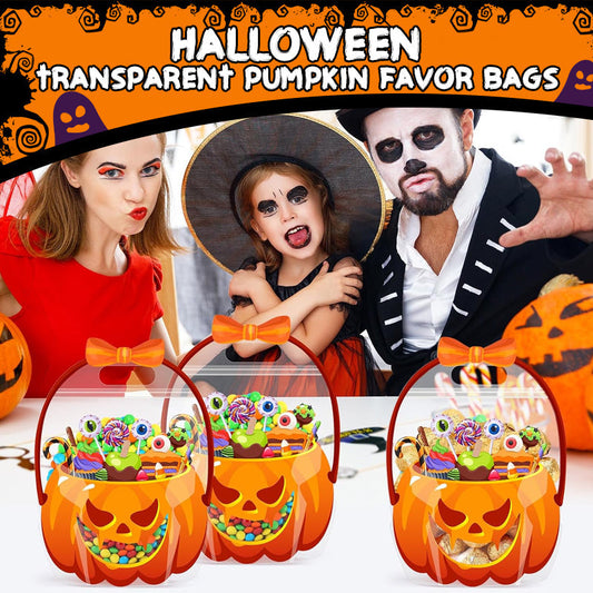 👻Halloween Bästsäljare-60%rabatt🎃Halloween Genomskinliga Pumpa Presentpåsar✨Perfekta för Fest, Trick-or-Treat, Klassrumsgåvor