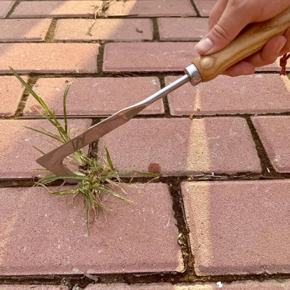 🌱50 % RABATT NU! 2026 Nytt verktyg för ogräsrensning i sprickor – manuellt ogräsverktyg med trähandtag, robust metallverktyg för ogräsrensning i fogar mellan trottoarplattor, uteplatsstenar & trädgårdssprickor