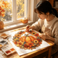 🍂 Höstlig pumpakrans i diamanter – komplett DIY-kit med akrylbas, färgkodade pärlor & upphängningskedja – perfekt för höst- och skördeinredning 🎃✨