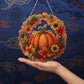 🍂 Höstlig pumpakrans i diamanter – komplett DIY-kit med akrylbas, färgkodade pärlor & upphängningskedja – perfekt för höst- och skördeinredning 🎃✨