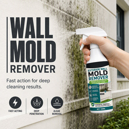 🧽50 % RABATT NU! Snabbverkande spray för borttagning av väggmögel, djupt verkande rengöringsmedel för ytterväggar, effektivt medel för borttagning av fläckar från svartmögel & gröna alger på väggytor utomhus