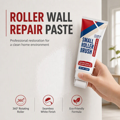 🧱🖌️🎁Köp 2 få 1 gratis🔥! Vattentät väggreparationspasta med integrerad liten rollerborste – en revolutionerande allt-i-ett-lösning för enkel, kladdfri applicering och långvariga resultat 🏠