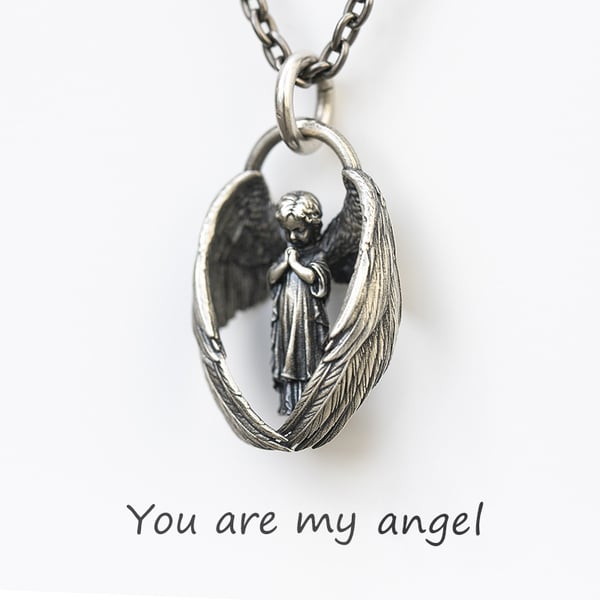 ⏳Sista dagen för 50% rabatt⏳Prayers Angel Necklace - Du är min ängel